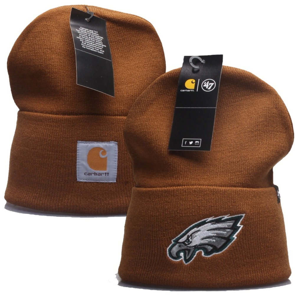 Carhartt '47 Beanie Philadelphia Eagles NFL Adult Knit Hat Cap NWT OSFA Brown